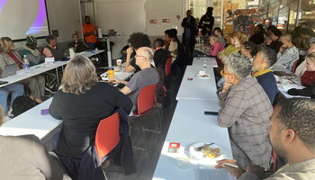 Freedom Forum- audience and panelist photo