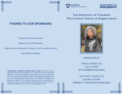 Penn State Symposium: The Dialects of Freedom: The Critical Theory of Angela Davis